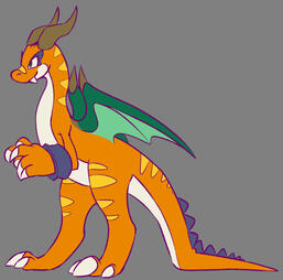 Colored full-body drawing of my fursona