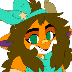 Headshot drawing of my fursona